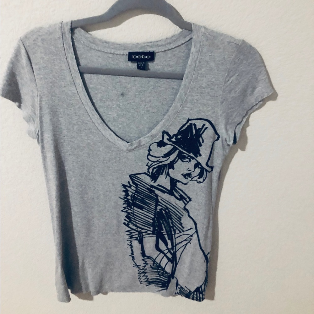 Bebe Heather Grey Special Edition Graphic Tee!